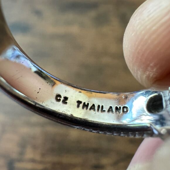 Vintage JUDITH RIPKA  Sterling Silver STACKING RING SET SIZE 8 Pearl Ruby CZ 925 - Picture 4 of 9